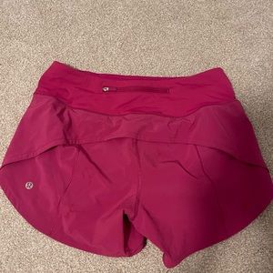 Lululemon speed up shorts 4 inch magenta color